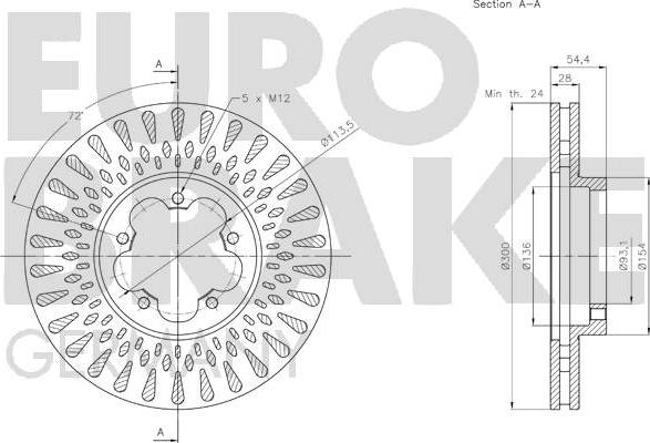 Eurobrake 5815202587 - Тормозной диск autosila-amz.com