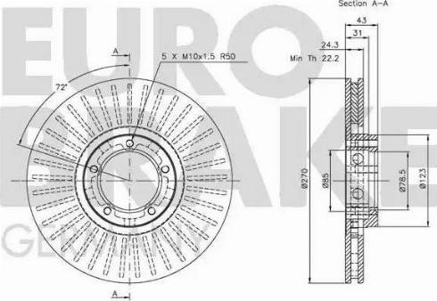 Eurobrake 5815202532 - Тормозной диск autosila-amz.com