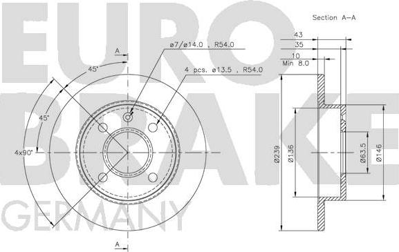 Eurobrake 5815202526 - Тормозной диск autosila-amz.com