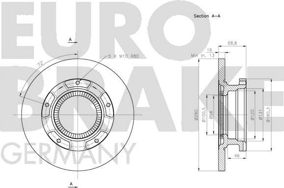 Eurobrake 5815202579 - Тормозной диск autosila-amz.com