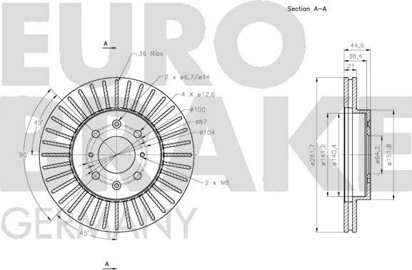 Eurobrake 5815202656 - Тормозной диск autosila-amz.com