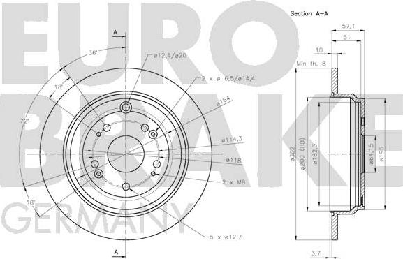 Eurobrake 5815202664 - Тормозной диск autosila-amz.com