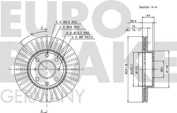 Eurobrake 5815202612 - Тормозной диск autosila-amz.com