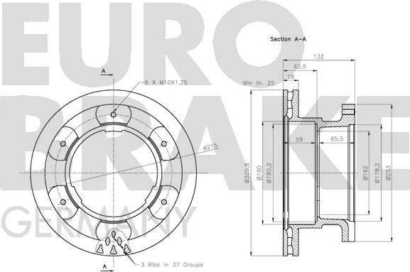 Eurobrake 5815202362 - Тормозной диск autosila-amz.com