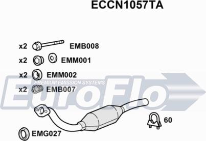 EuroFlo ECCN1057TA - Катализатор autosila-amz.com