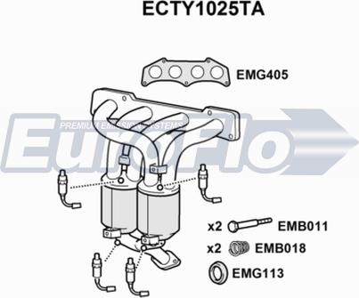 EuroFlo ECTY1025TA - Катализатор autosila-amz.com