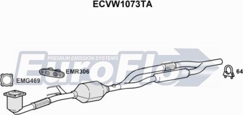 EuroFlo ECVW1073TA - Катализатор autosila-amz.com