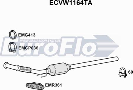 EuroFlo ECVW1164TA - Катализатор autosila-amz.com