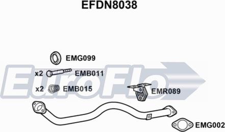 EuroFlo EFDN8038 - Труба выхлопного газа autosila-amz.com