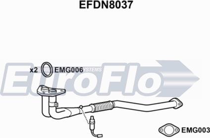 EuroFlo EFDN8037 - Труба выхлопного газа autosila-amz.com