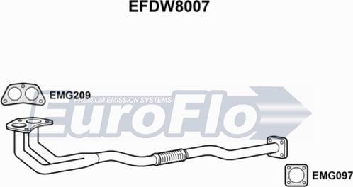 EuroFlo EFDW8007 - Труба выхлопного газа autosila-amz.com