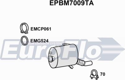 EuroFlo EPBM7009TA - Сажевый / частичный фильтр, система выхлопа ОГ autosila-amz.com