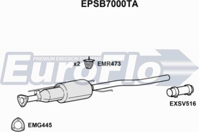 EuroFlo EPSB7000TA - Сажевый / частичный фильтр, система выхлопа ОГ autosila-amz.com