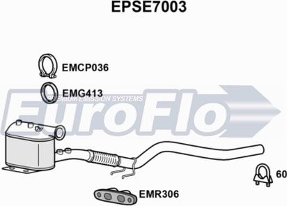 EuroFlo EPSE7003 - Сажевый / частичный фильтр, система выхлопа ОГ autosila-amz.com