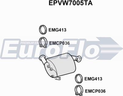 EuroFlo EPVW7005TA - Сажевый / частичный фильтр, система выхлопа ОГ autosila-amz.com