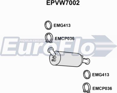 EuroFlo EPVW7002 - Сажевый / частичный фильтр, система выхлопа ОГ autosila-amz.com