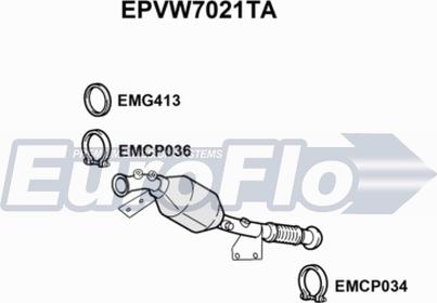 EuroFlo EPVW7021TA - Сажевый / частичный фильтр, система выхлопа ОГ autosila-amz.com