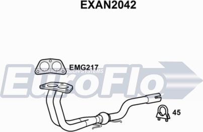 EuroFlo EXAN2042 - Труба выхлопного газа autosila-amz.com