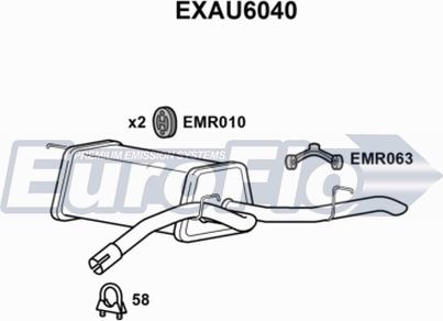 EuroFlo EXAU6040 - Глушитель выхлопных газов, конечный autosila-amz.com