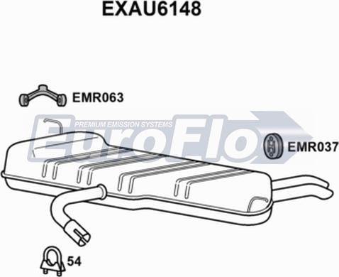 EuroFlo EXAU6148 - Глушитель выхлопных газов, конечный autosila-amz.com