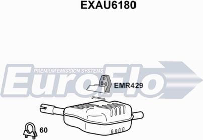 EuroFlo EXAU6180 - Глушитель выхлопных газов, конечный autosila-amz.com