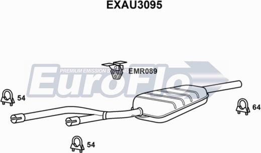 EuroFlo EXAU3095 - Средний глушитель выхлопных газов autosila-amz.com