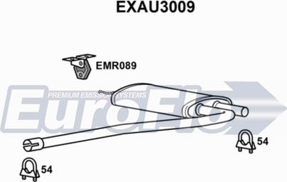 EuroFlo EXAU3009 - Средний глушитель выхлопных газов autosila-amz.com