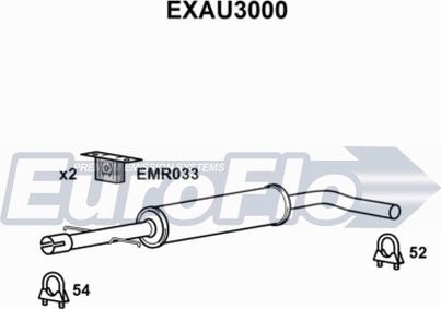 EuroFlo EXAU3000 - Средний глушитель выхлопных газов autosila-amz.com