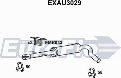 EuroFlo EXAU3029 - Средний глушитель выхлопных газов autosila-amz.com