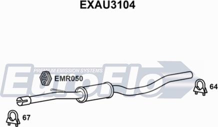 EuroFlo EXAU3104 - Средний глушитель выхлопных газов autosila-amz.com