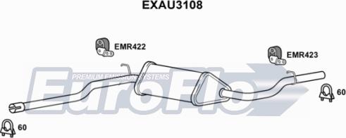 EuroFlo EXAU3108 - Средний глушитель выхлопных газов autosila-amz.com