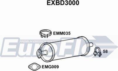 EuroFlo EXBD3000 - Средний глушитель выхлопных газов autosila-amz.com