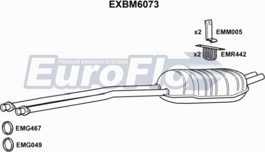 EuroFlo EXBM6073 - Глушитель выхлопных газов, конечный autosila-amz.com