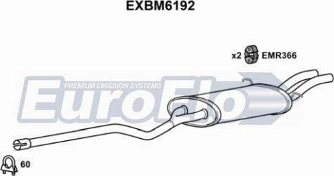 EuroFlo EXBM6192 - Глушитель выхлопных газов, конечный autosila-amz.com