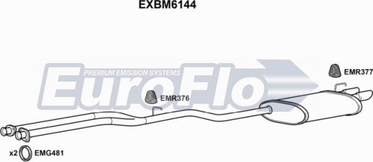 EuroFlo EXBM6144 - Глушитель выхлопных газов, конечный autosila-amz.com