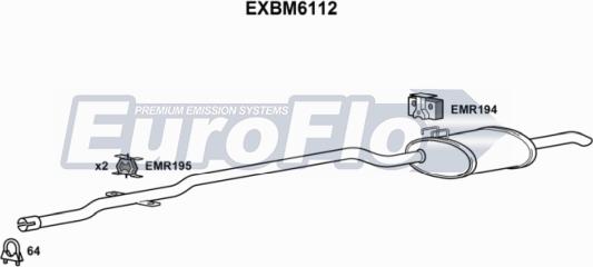 EuroFlo EXBM6112 - Глушитель выхлопных газов, конечный autosila-amz.com