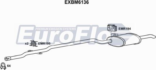 EuroFlo EXBM6136 - Глушитель выхлопных газов, конечный autosila-amz.com