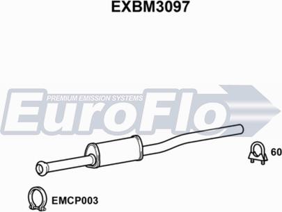 EuroFlo EXBM3097 - Средний глушитель выхлопных газов autosila-amz.com