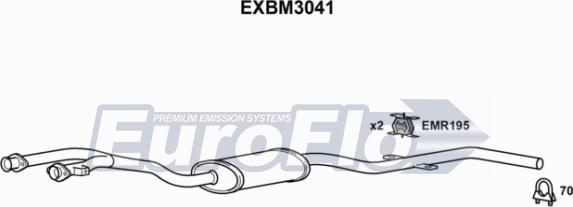 EuroFlo EXBM3041 - Средний глушитель выхлопных газов autosila-amz.com