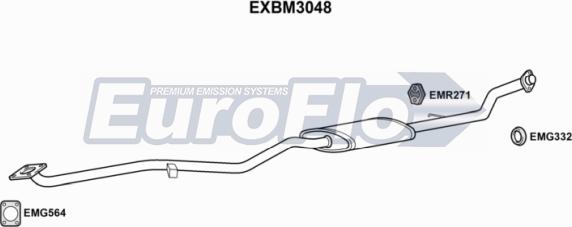 EuroFlo EXBM3048 - Средний глушитель выхлопных газов autosila-amz.com