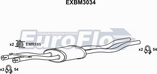 EuroFlo EXBM3034 - Средний глушитель выхлопных газов autosila-amz.com