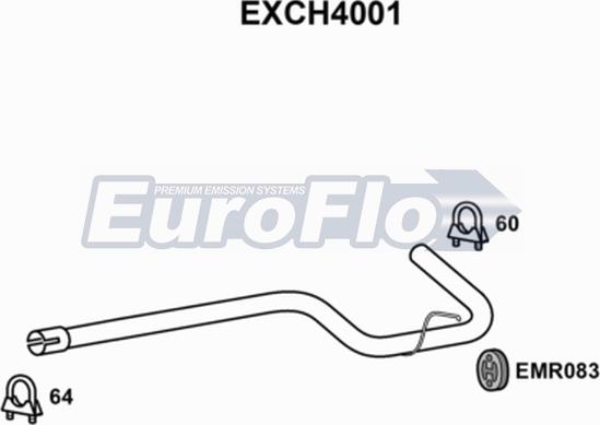 EuroFlo EXCH4001 - Труба выхлопного газа autosila-amz.com