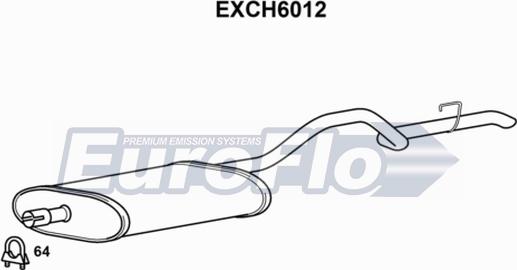 EuroFlo EXCH6012 - Глушитель выхлопных газов, конечный autosila-amz.com