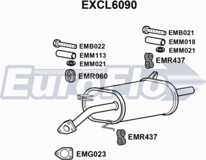 EuroFlo EXCL6090 - Глушитель выхлопных газов, конечный autosila-amz.com