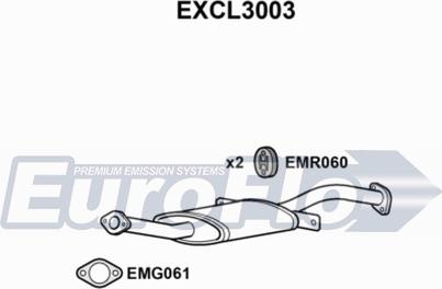 EuroFlo EXCL3003 - Средний глушитель выхлопных газов autosila-amz.com