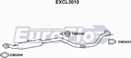 EuroFlo EXCL3010 - Средний глушитель выхлопных газов autosila-amz.com