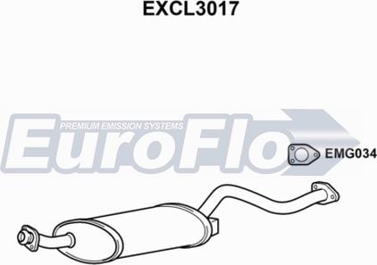 EuroFlo EXCL3017 - Средний глушитель выхлопных газов autosila-amz.com