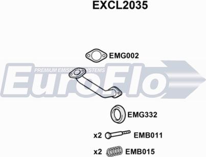 EuroFlo EXCL2035 - Труба выхлопного газа autosila-amz.com