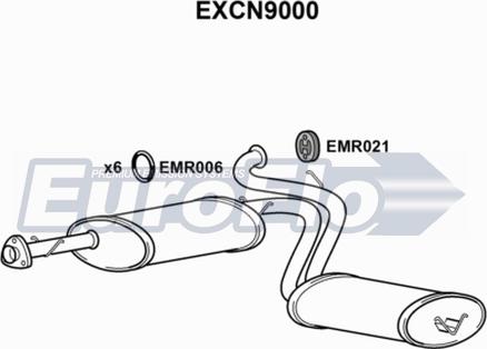 EuroFlo EXCN9000 - Средний / конечный глушитель ОГ autosila-amz.com