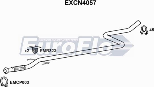 EuroFlo EXCN4057 - Труба выхлопного газа autosila-amz.com